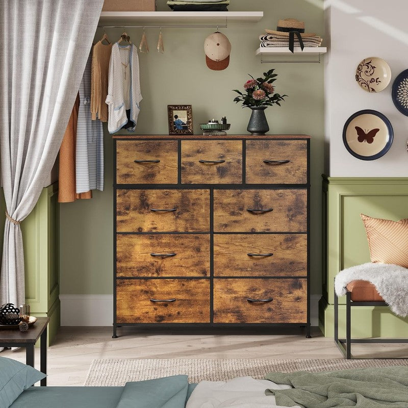 9 Drawer Dresser, Fabric Storage Tower for Bedroom, Hallway, Entryway, Closet, T5