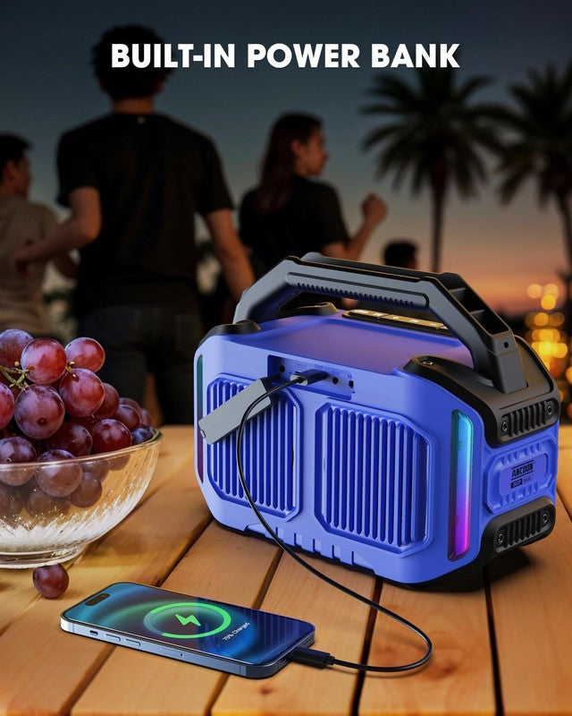 80W Bluetooth Speaker, Loud Bass, IPX6 Waterproof, 20H Playtime, TWS, Blue6