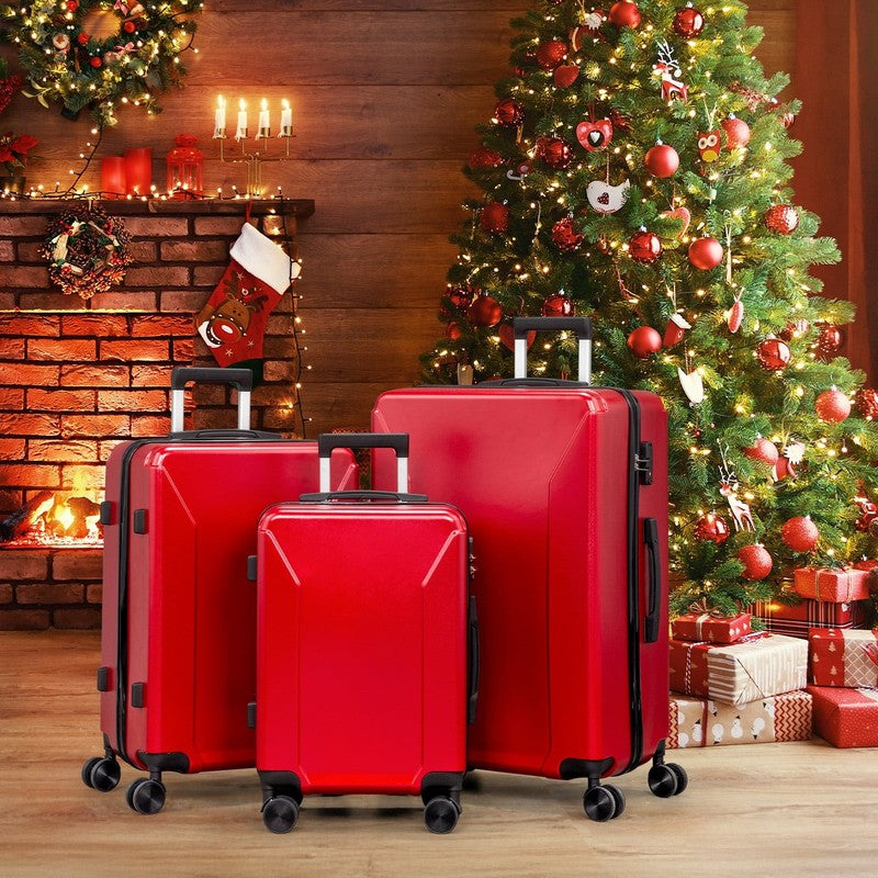 3-Piece Luggage Set with 8 Packing Cubes, Hard Shell Suitcases with Spinner Whee8