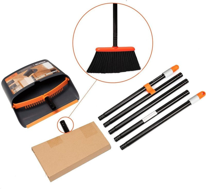 Ergonomic Broom and Dustpan Set with 52" Long Handle for Easy Cleaning6