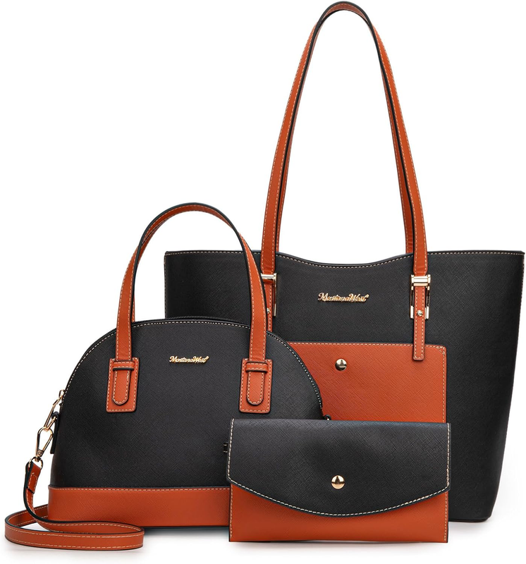 3PCS Purses for Women Tote Bag and Wallet Set Shoulder Satchel Handbags0