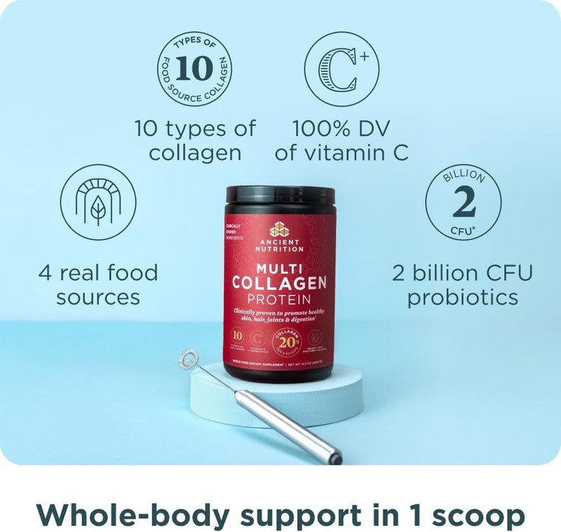 Collagen Peptides Powder with Vitamin C & Probiotics, Unflavored, 40 Servings1