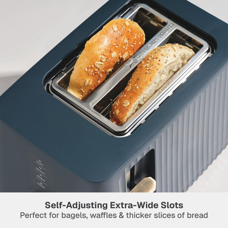 2 Slice Toaster Extra Wide Slots Removable Crumb Tray Atlantic Blue5