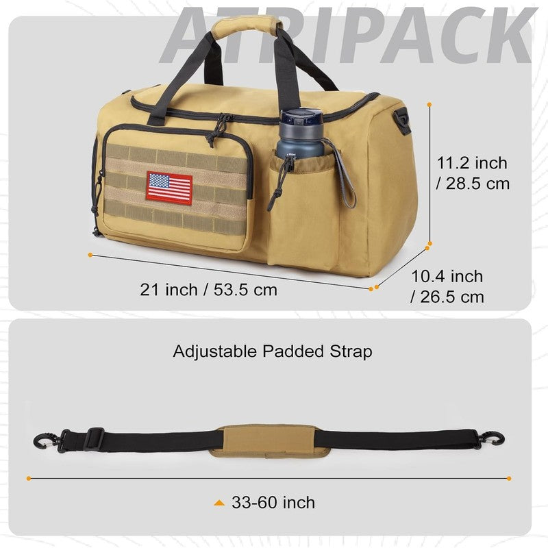 Tactical 40L Men’s Gym Duffle Bag Sport Travel Weekend Bag with Shoe Compartment3