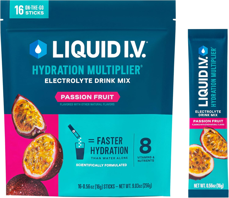 Liquid I.V. Hydration Multiplier Passion Fruit Electrolyte Mix 16 Servings8