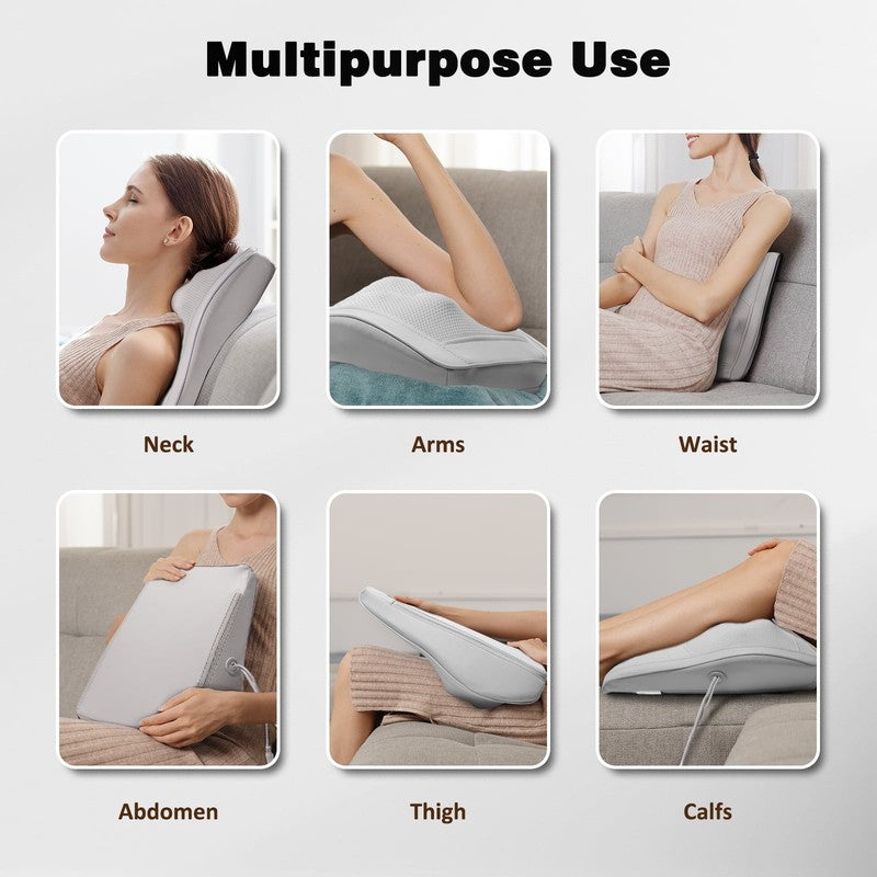 Neck & Back Massager w/ Heat, 3D Shiatsu Deep Kneading Pillow, Black5