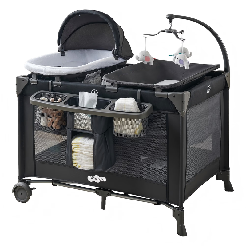 4 In 1 Baby Playard with Bassinet & Changing Table for Newborn10