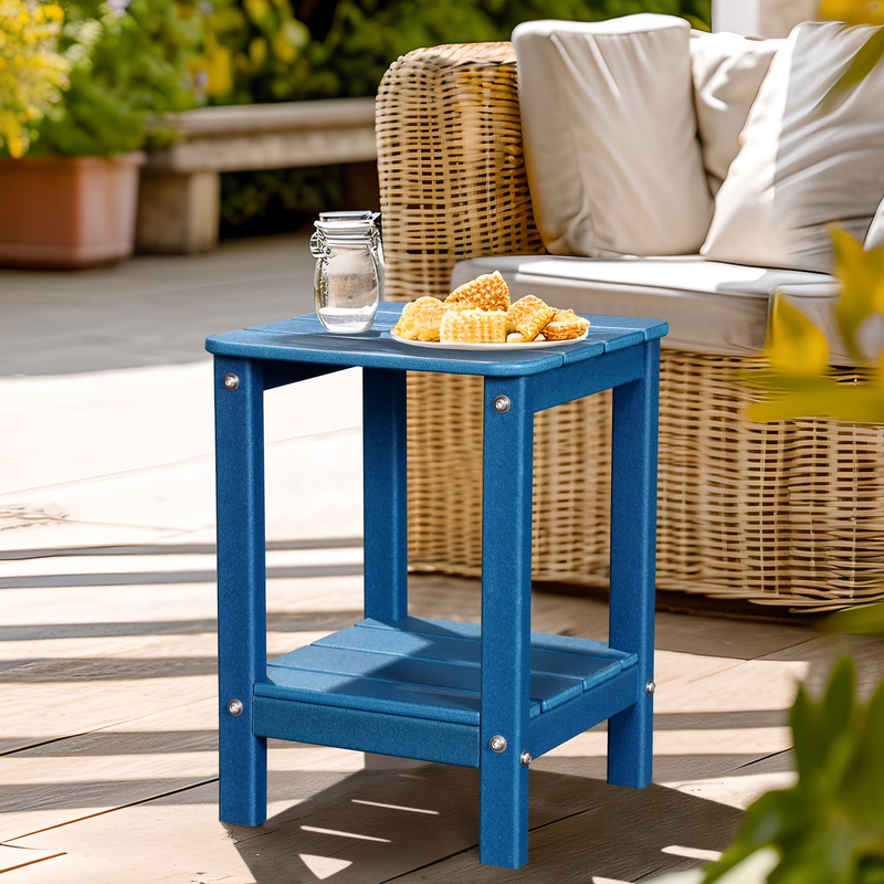 | Patio Garden Side Table with 2 Layer Storage,Outdoor End Tables for Your Adiro10