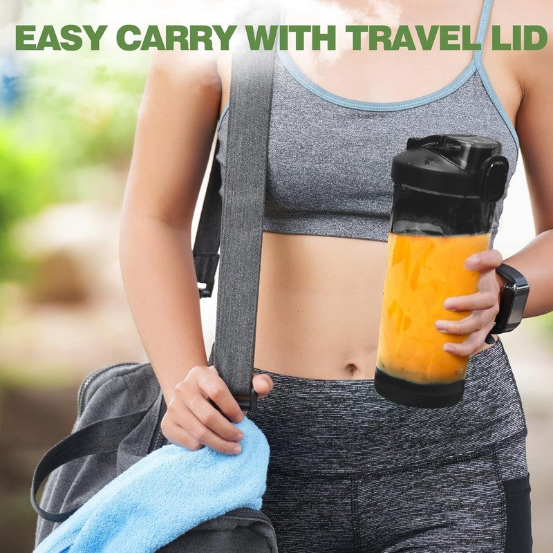 Portable Blender 20Oz BPA Free Cup w/ Travel Lid Waterproof Design Black5