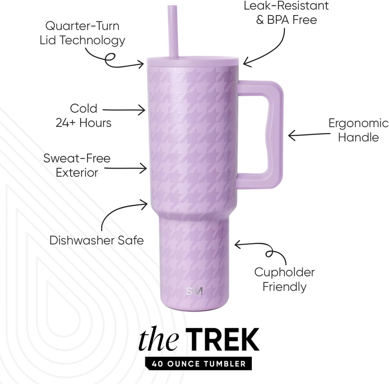 40oz Stainless Steel Insulated Tumbler Handle Travel Mug Cup Purple1