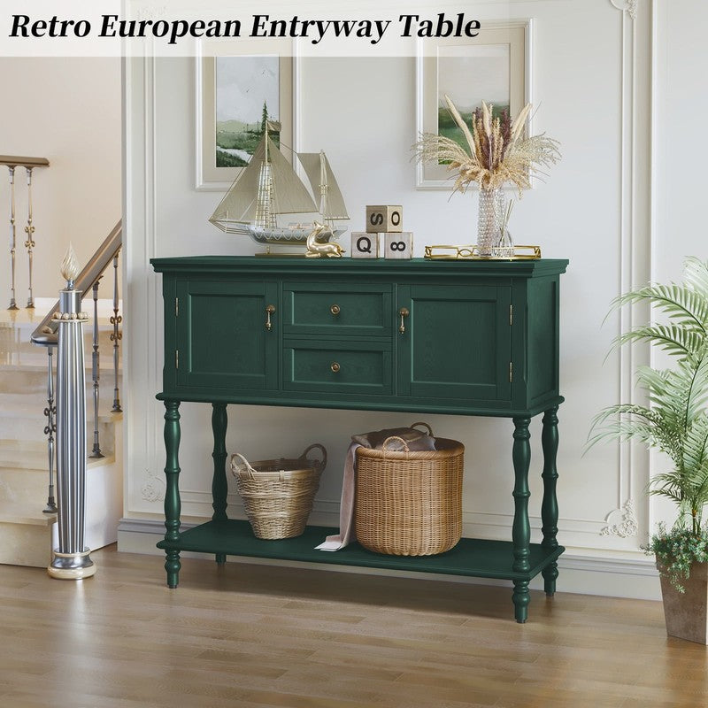 42” Farmhouse Modern Console Table Entryway w/ Storage Shelf Green5