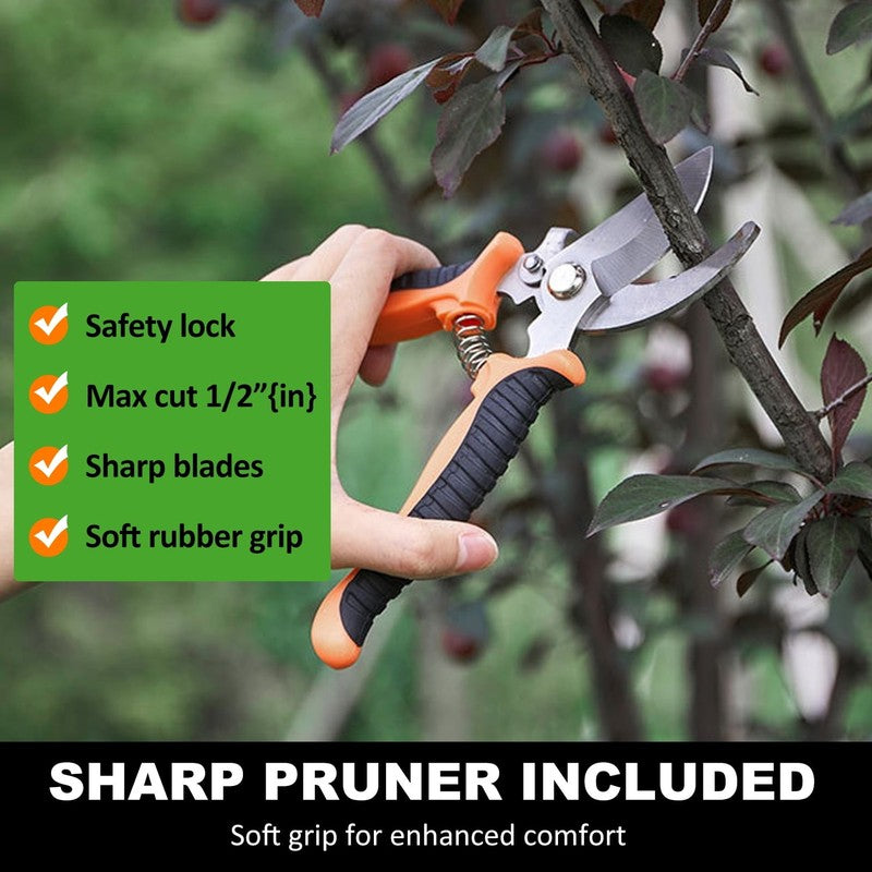 Garden Tool Set, Stainless Steel Heavy Duty Gardening Tool Set, with Non-Slip Ru1