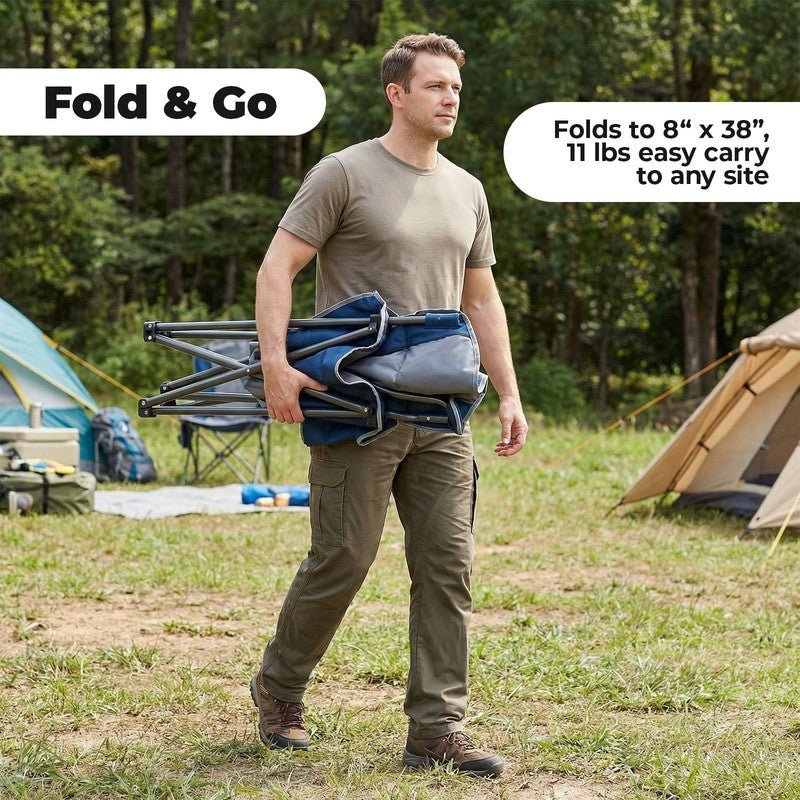 Oversized Camping Folding Chair 500Lbs Heavy Duty with Cooler Cup Holder5