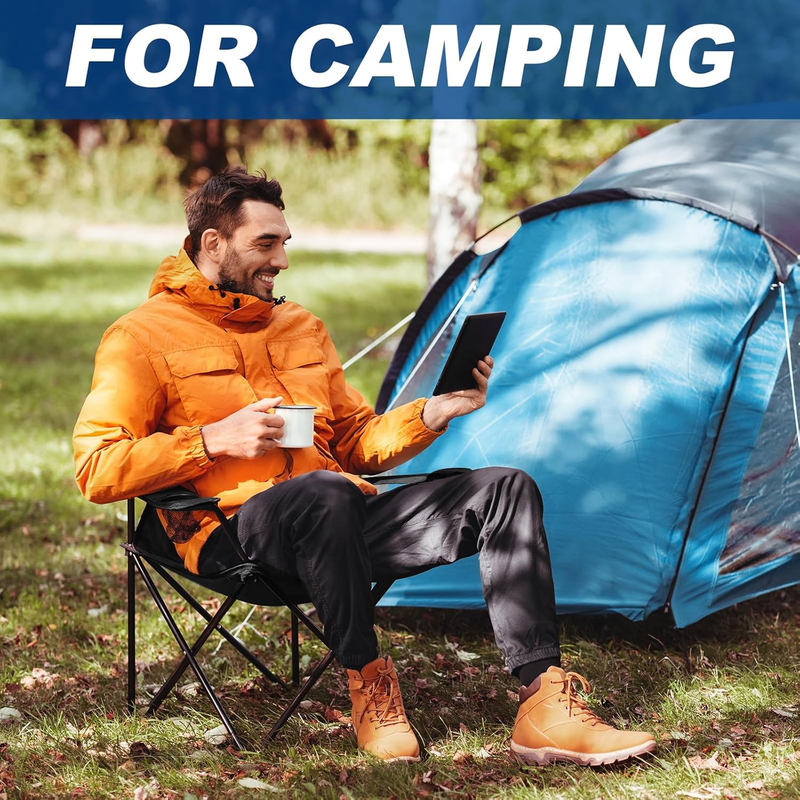 2 Pack Camping Chairs Foldable Portable 250lb Capacity w/ Carry Bag4