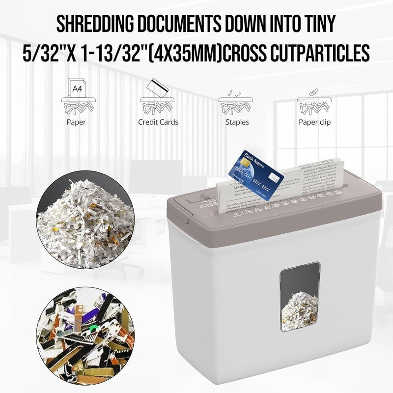 5 Sheet Cross Cut Paper Shredder P 4 Home Office Jam Proof Brown/White1