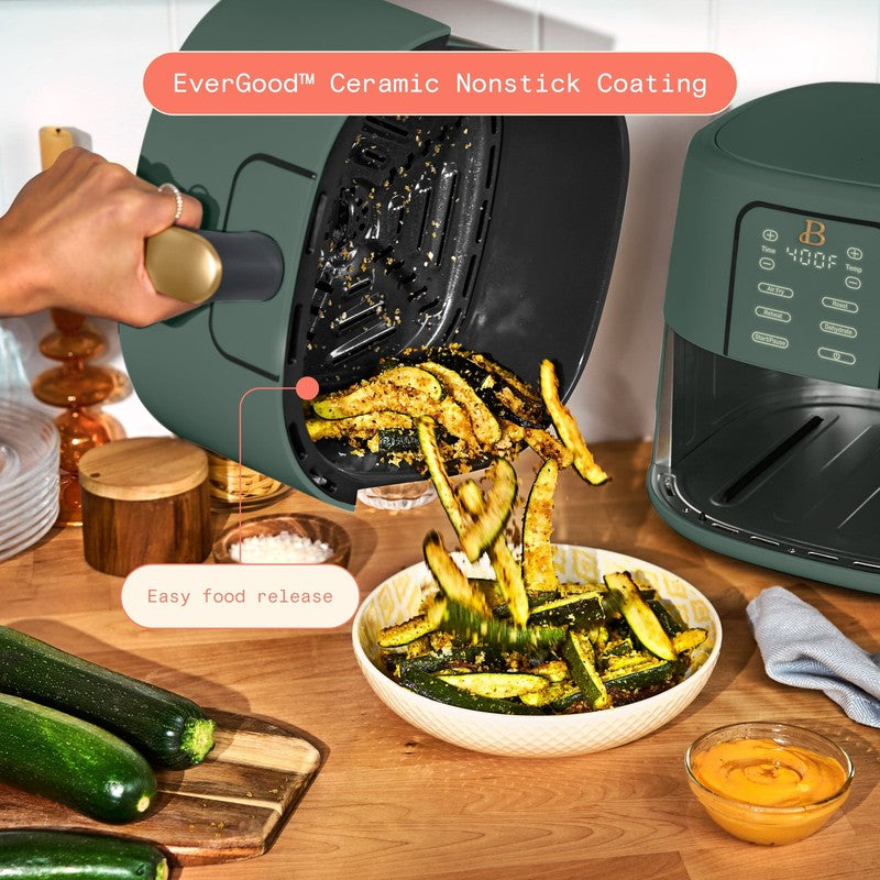 6 Qt Air Fryer w/ Turbocrisp Technology Evergood Ceramic Nonstick Thyme Green3