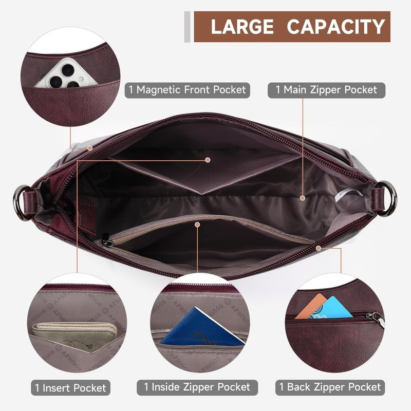 Trendy Leather Crossbody Purse with Adjustable Strap, Women'S Shoulder Handbag2