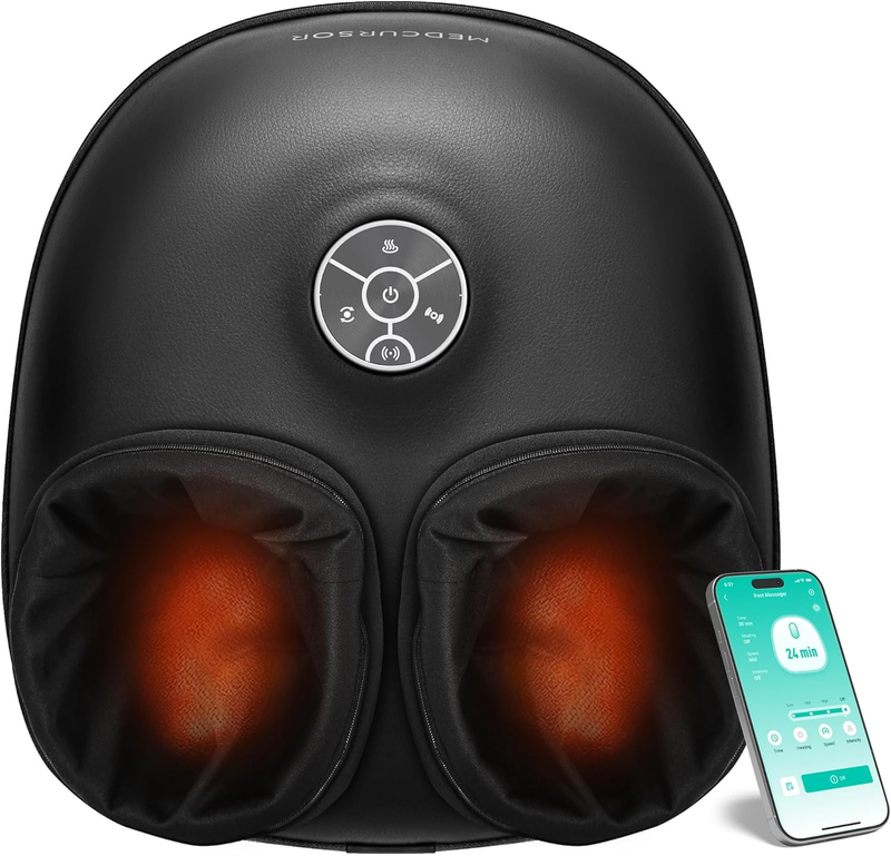 Shiatsu Foot Massager w/ Heat APP Remote Deep Kneading Compression8