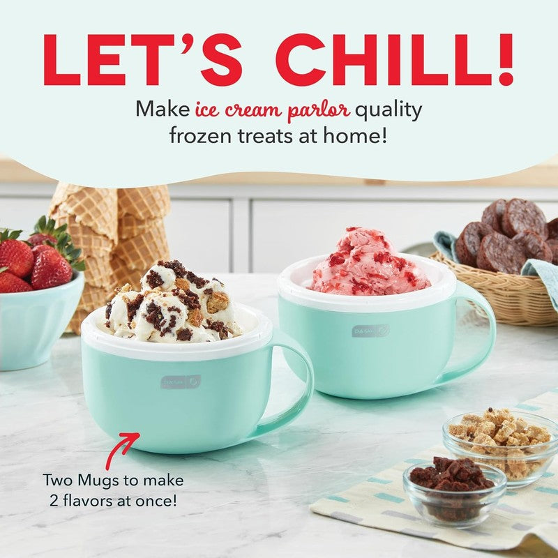 My Mug Aqua Ice Cream Maker: Soft Serve & Gelato Machine with 2 Bowls1