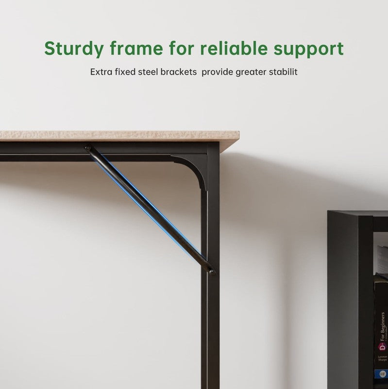 32" Computer Desk Office Desk w/ Metal Frame Modern Style Home Office Nature2