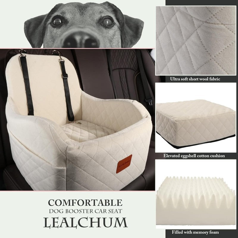Dog Booster Car Seat,Ultra Soft Fabric & Filling Memory Foam,Elevated Cushion,3 3