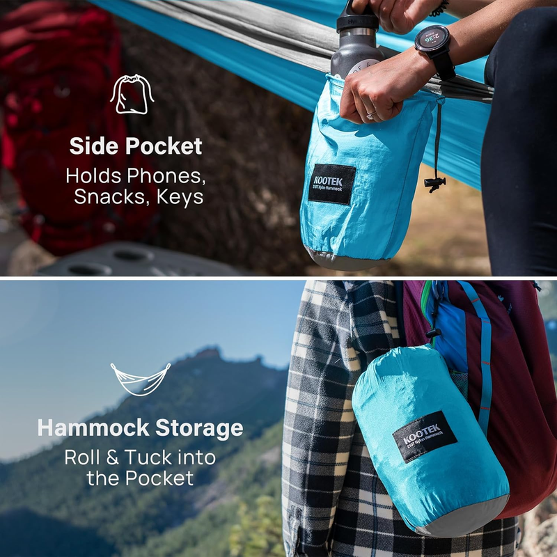 Portable Camping Hammock w/ Straps & Carry Bag Outdoor Hiking Beach Gear3
