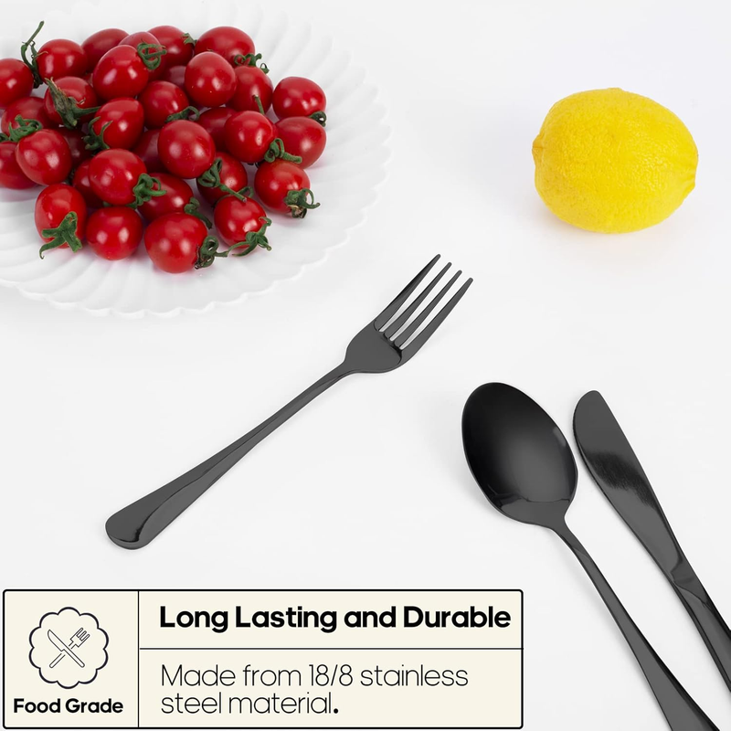 Reusable Travel Utensils Set Fork Spoon Stainless Steel with Case Black1