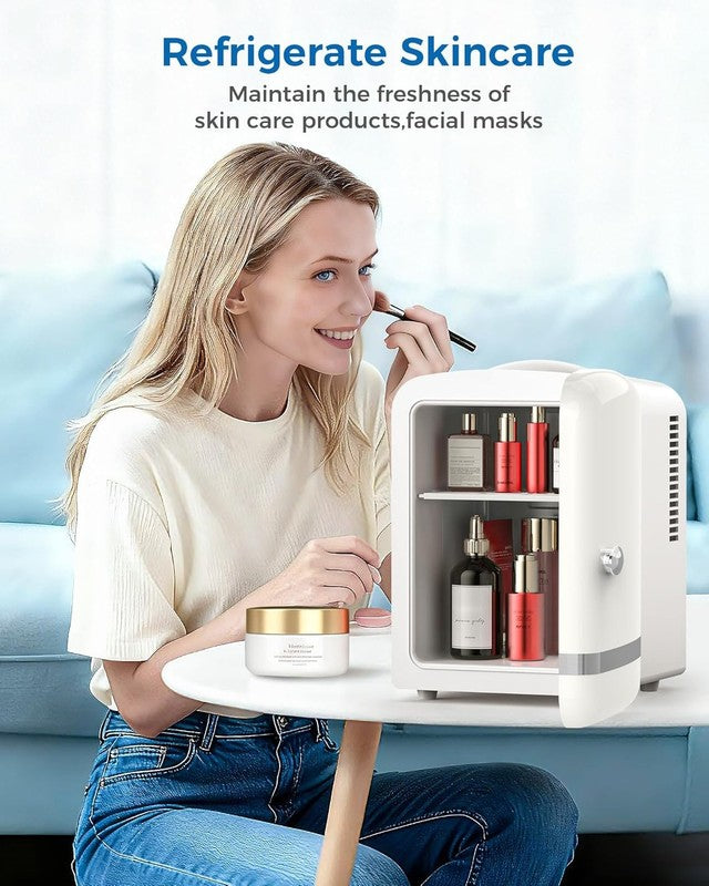 Mini Fridge for Bedroom, 4L/6 Cans Small Cosmetic Fridge for Skincare, Makeup, M6
