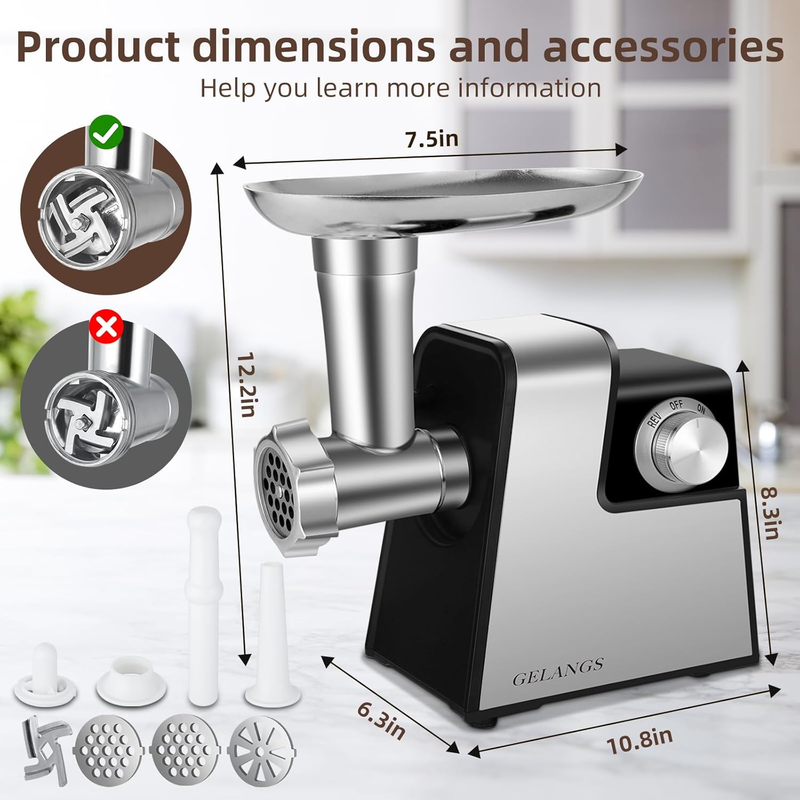 Electric Meat Grinder，350W(2800W Max) Sausage Stuffer Maker with Sausage Stuffer4