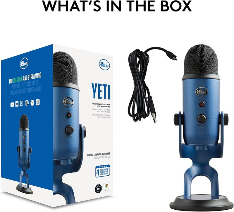 Yeti USB Microphone for Gaming Streaming Podcast YouTube Discord PC Midnight8
