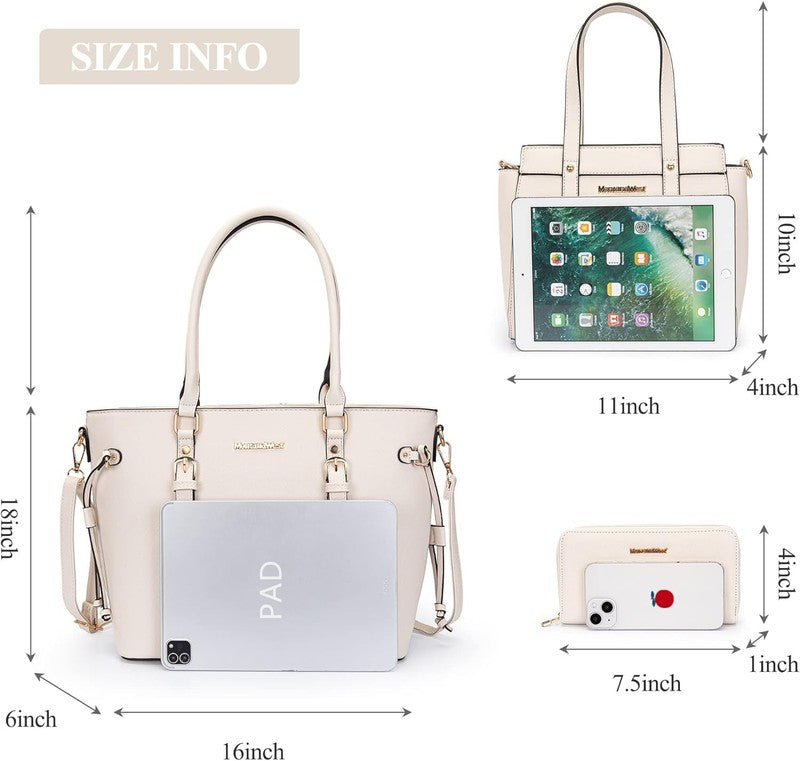 3PCS Purses for Women Tote Bag and Wallet Set Shoulder Satchel Handbags2