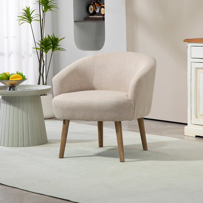 Curved Textured Accent Chair, Beige8