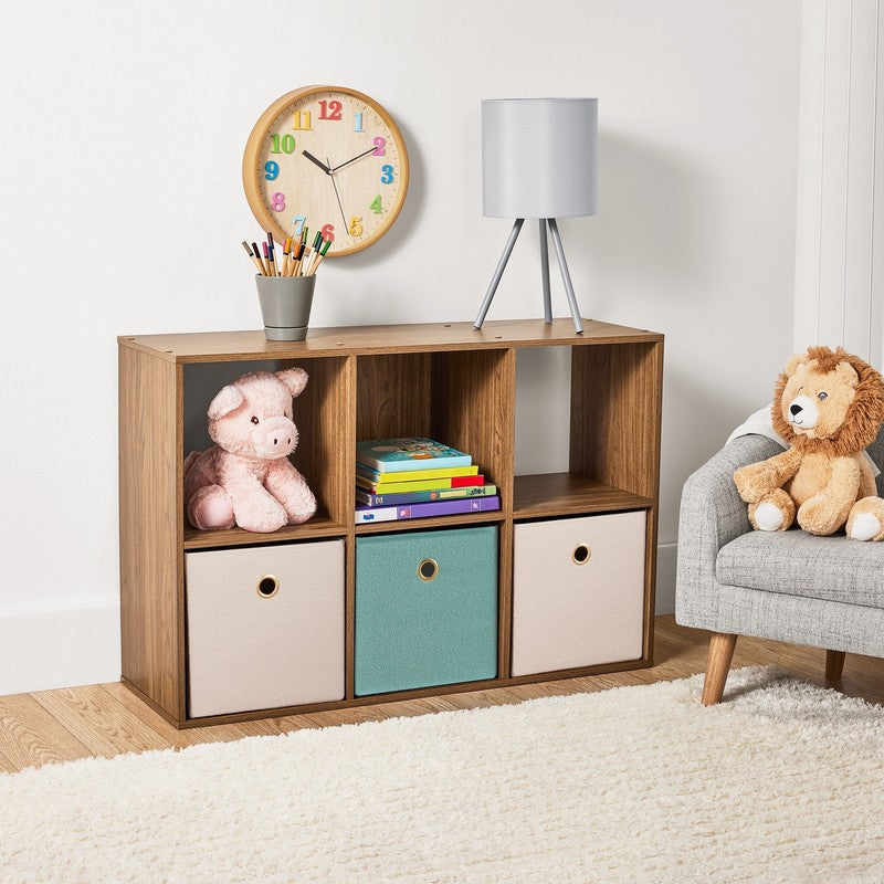 6 Cube Storage Organizer, Warm Walnut0