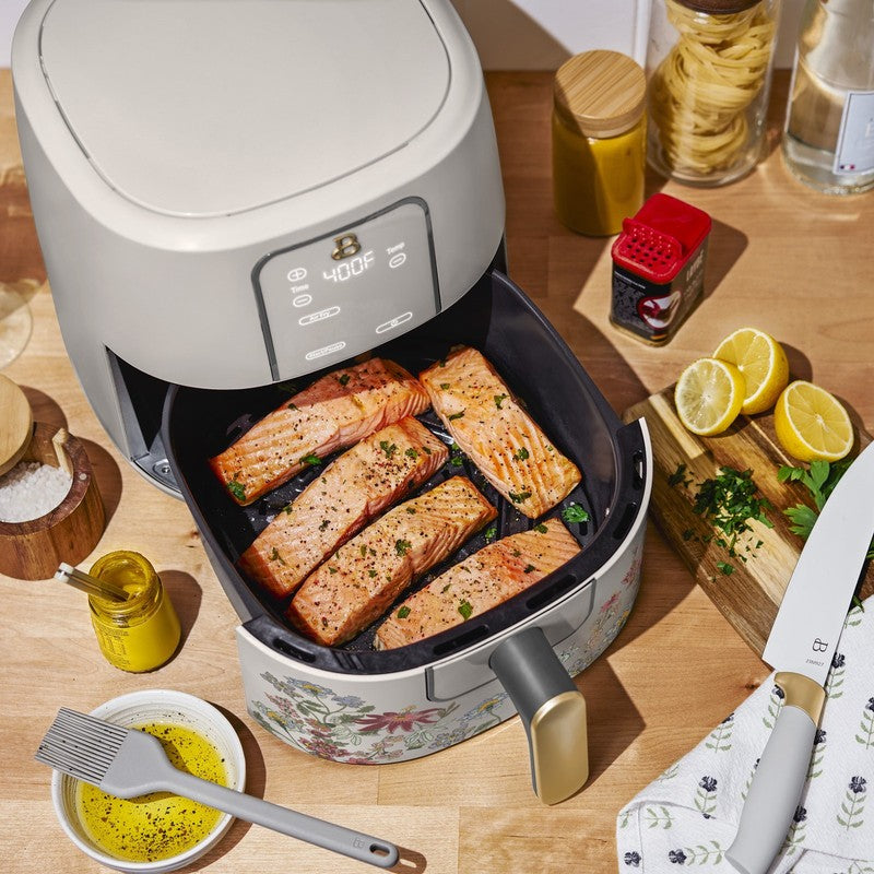 6 Qt Air Fryer w/ Turbocrisp Technology Evergood Ceramic Nonstick Taupe Flower2