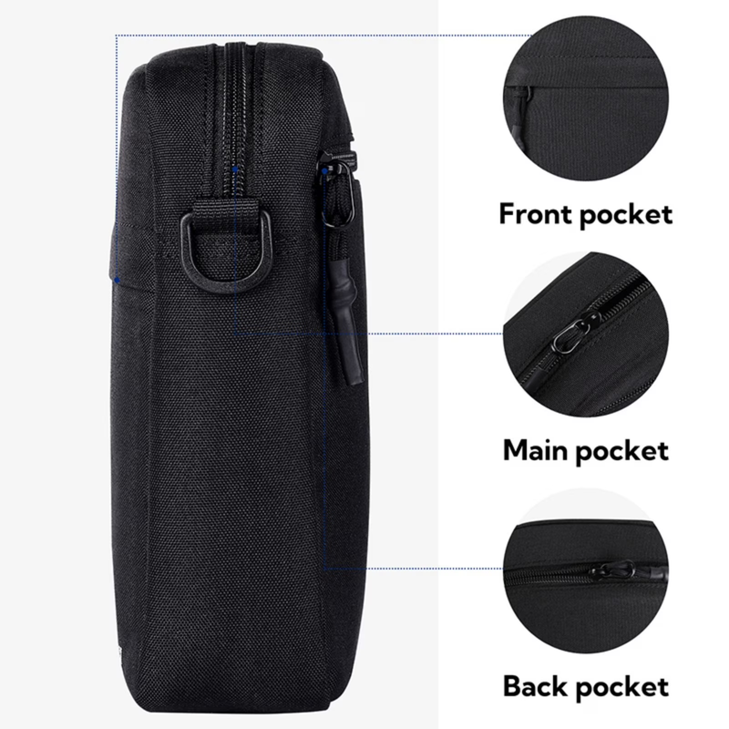 Unisex Small Hiking Travel Walking Nylon Cross Body Shoulder Bag,Black5