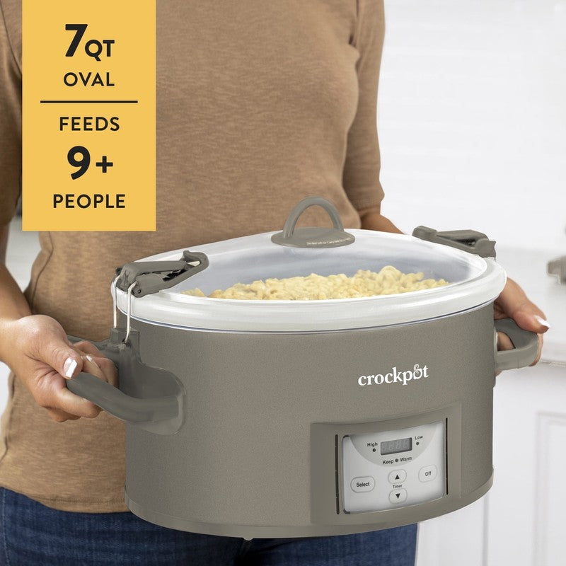 Programmable 7-Quart Cook and Carry Slow Cooker, Grey2