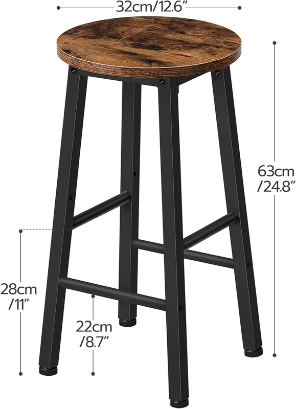 Bar Stools, Barstools Set of 2,Counter Height Barstools, 24.8" Bar Stools for Ki2