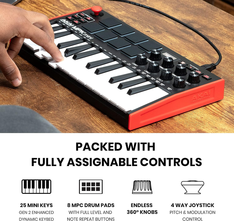 MPK Mini MK3 25 Key USB MIDI Keyboard Controller w/ 8 Drum Pads 8 Knobs2