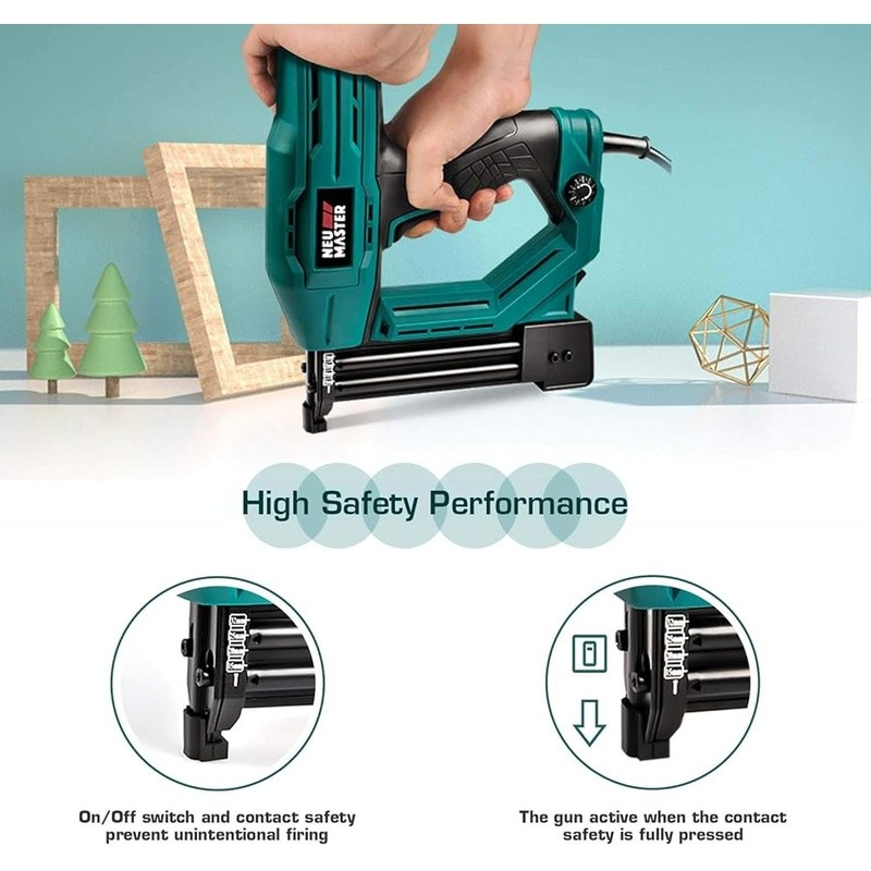 2-In-1 Electric Brad Nailer Staple Gun Non-Marring Ergonomic DIY Projects New5