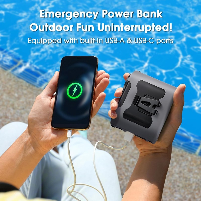2025 Rechargeable Portable Waist Fan, 40H Battery, 5 Speeds for Outdoor Use5