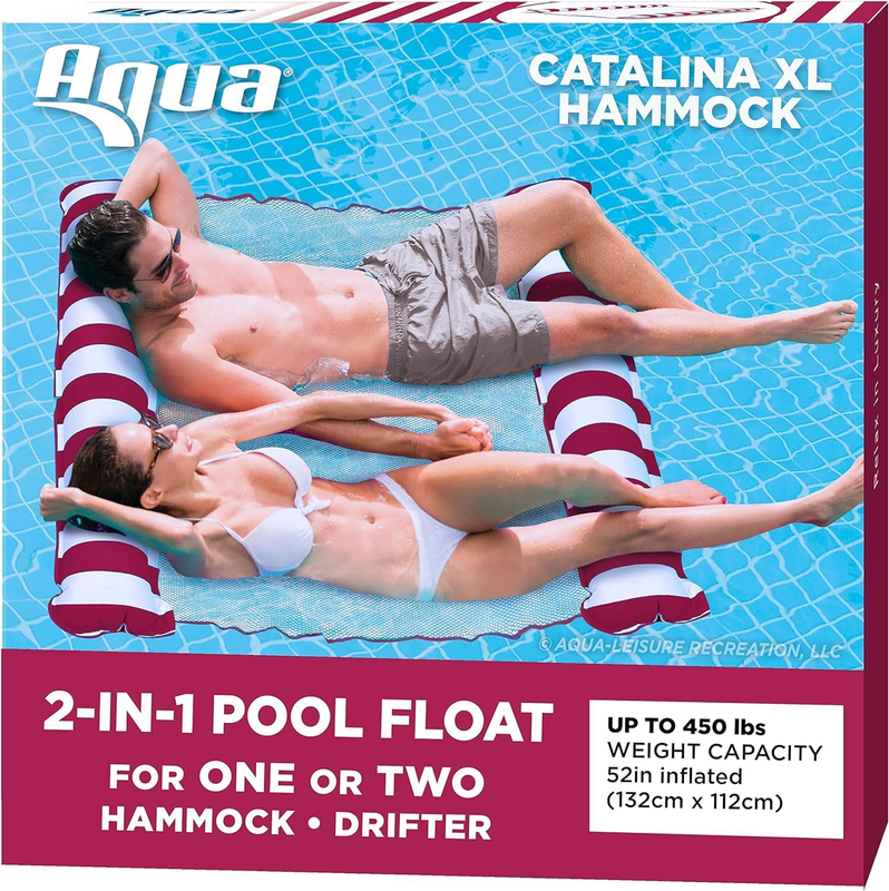 Aqua Catalina XL 2-in-1 Pool Hammock Float Inflatable Lounger 1-2 Person Adults6