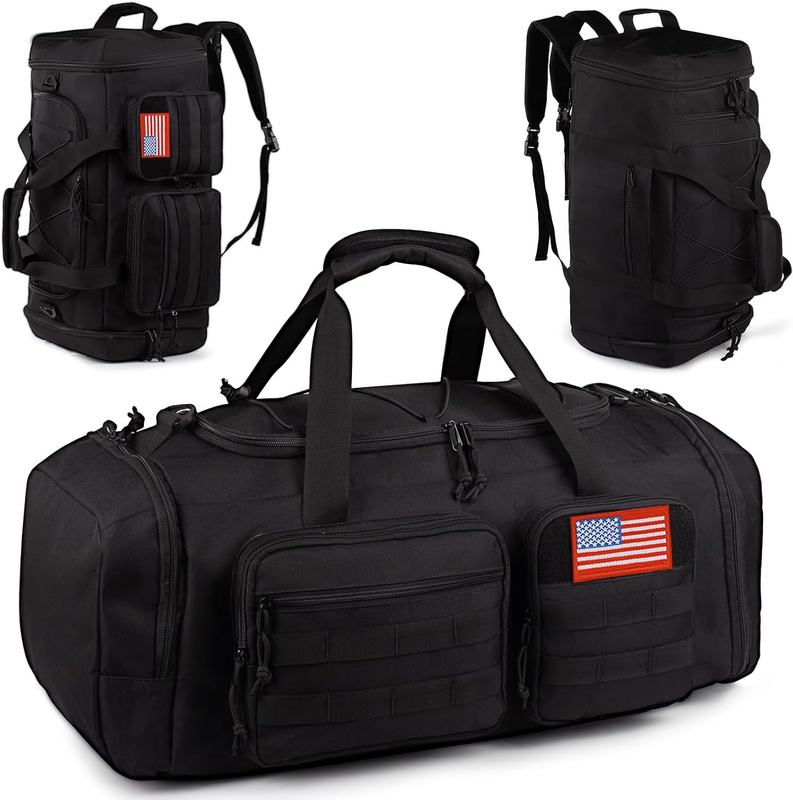 50L Tactical 3in1 Gym Duffle Backpack Travel Bag Shoe Pocket Wet Compartment9