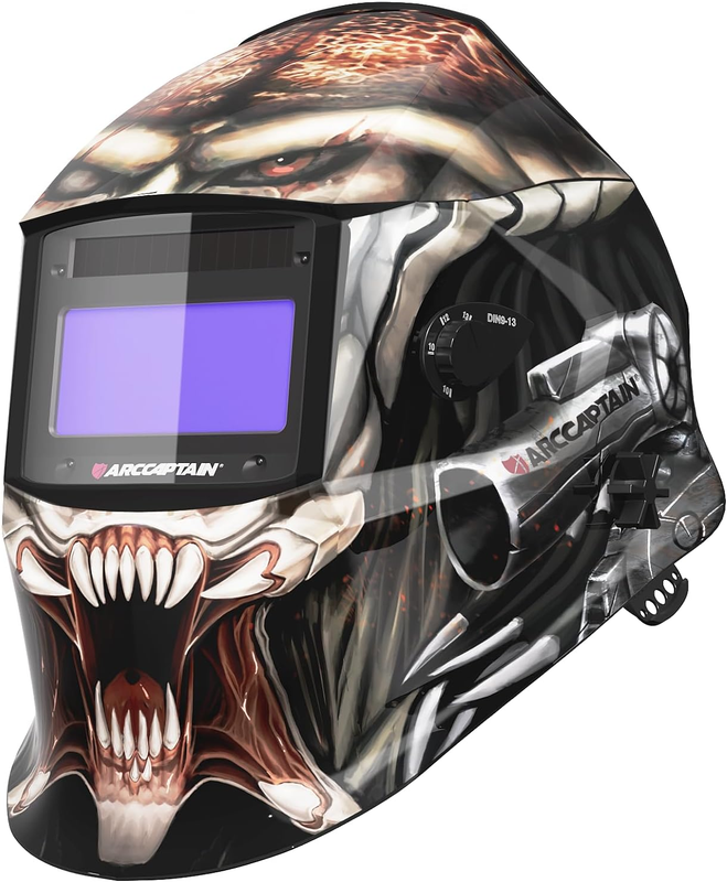 Auto Darkening Welding Helmet HSH S800 Warrior True Color 4 Arc Solar Powered7