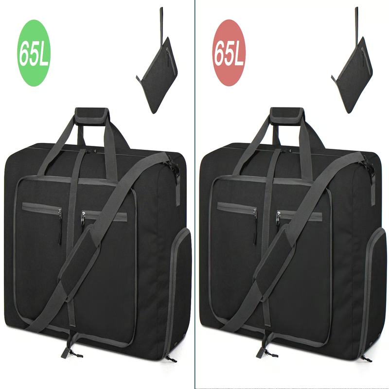 Travel Duffle Bag, 65L Foldable Weekender Bags for Women with Shoe Compartment,10
