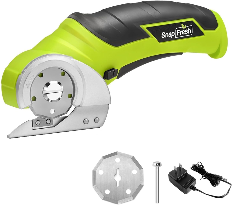 Cordless Electric Scissors - Mini Cutter for Cardboard, Carpet & More (Green)10