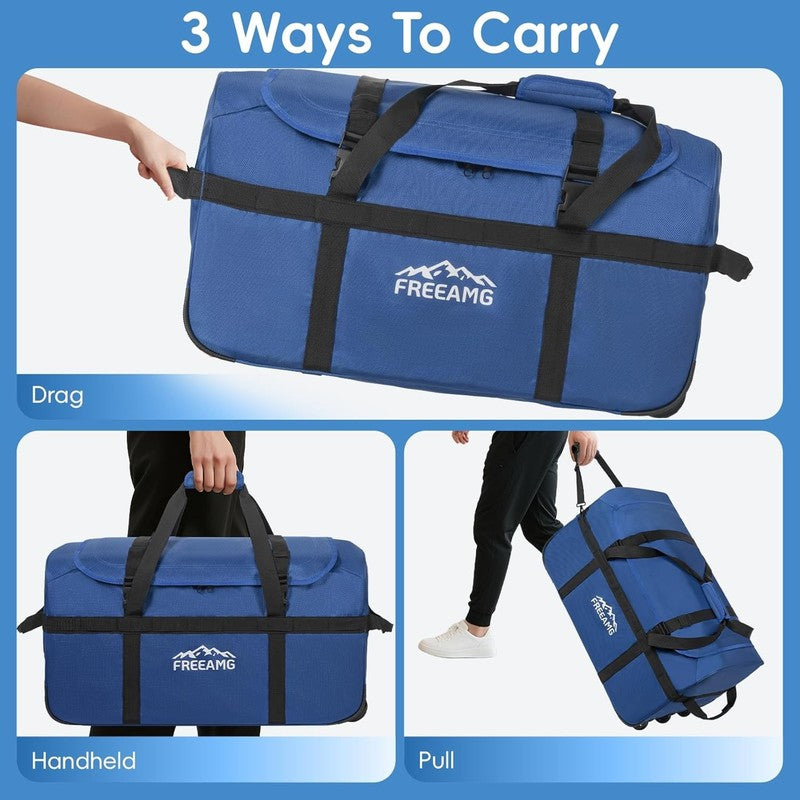 116L Foldable Rolling Duffel Bag 30" Large Travel Camping Outdoors3