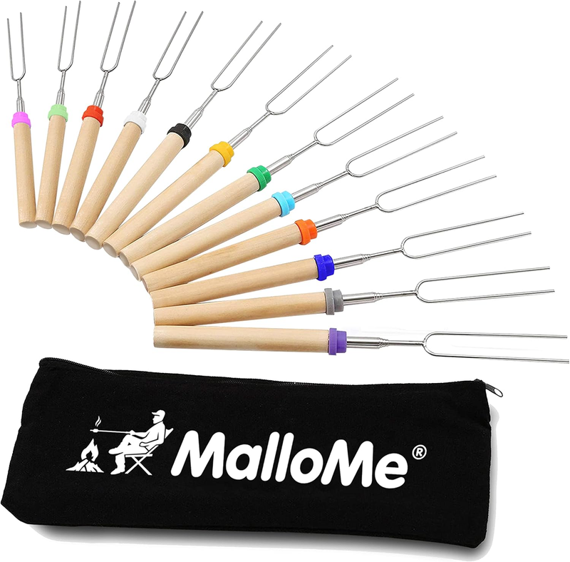 Camping Smores Kit 32” 12 Pack Marshmallow Roasting Skewers Fire Pit10