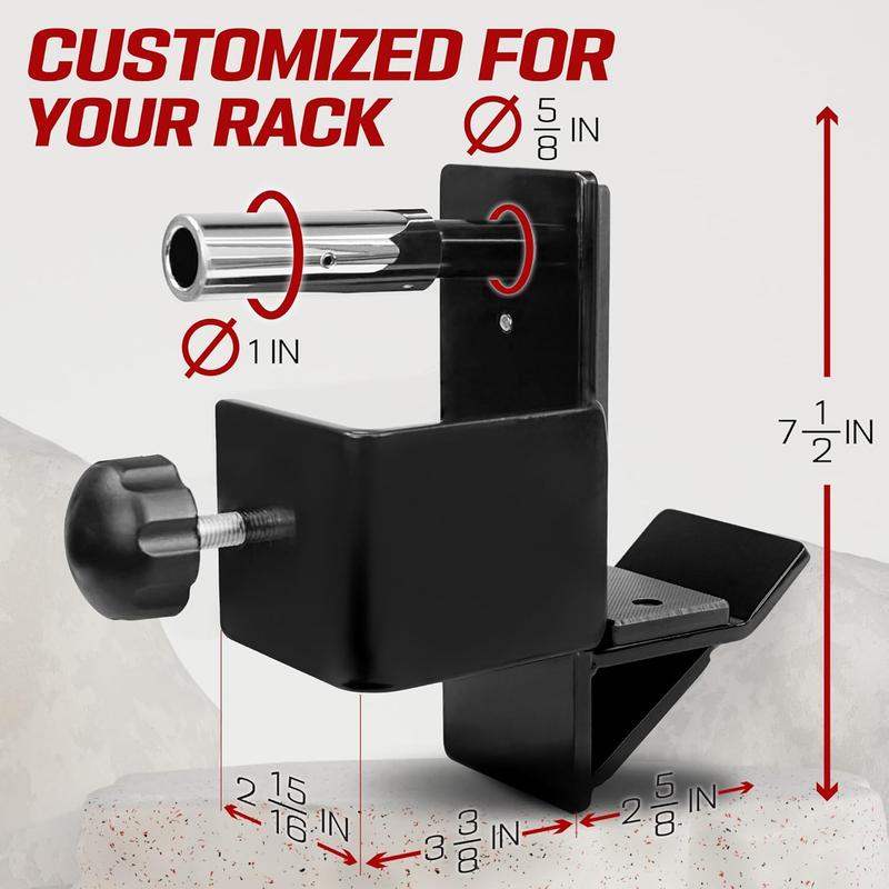 Power Rack J-Hooks & Attachments – Heavy Duty Barbell Holders Compatible with 2X1