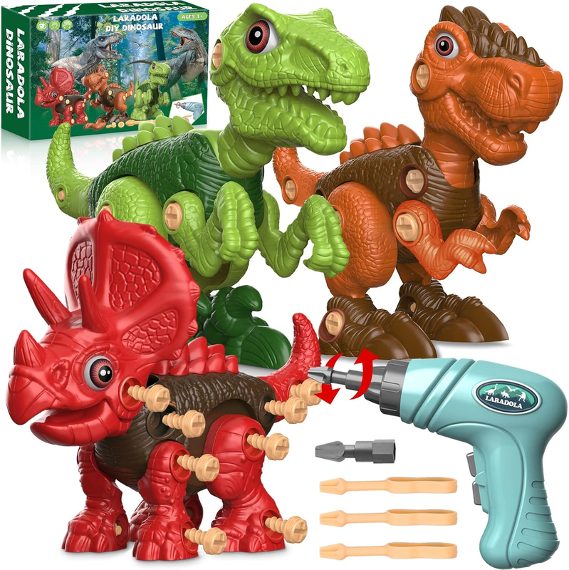 3 Pack Dinosaur STEM Building Toys Drill Construction Set Kids10