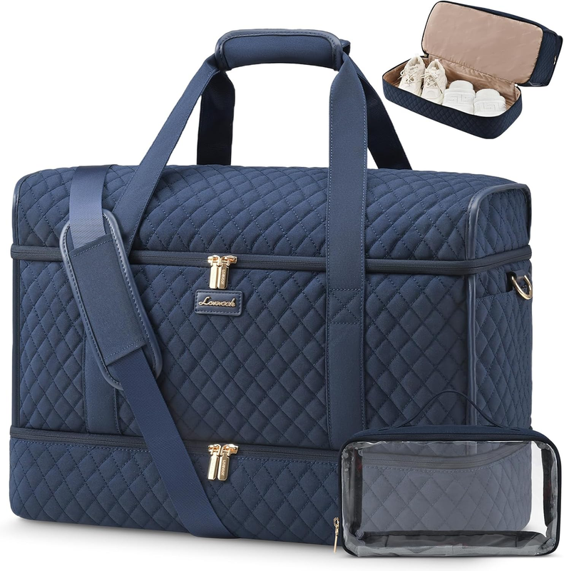 Large Women Weekender Duffle Bag Carry On Gym Travel w/ Shoe Compartment0